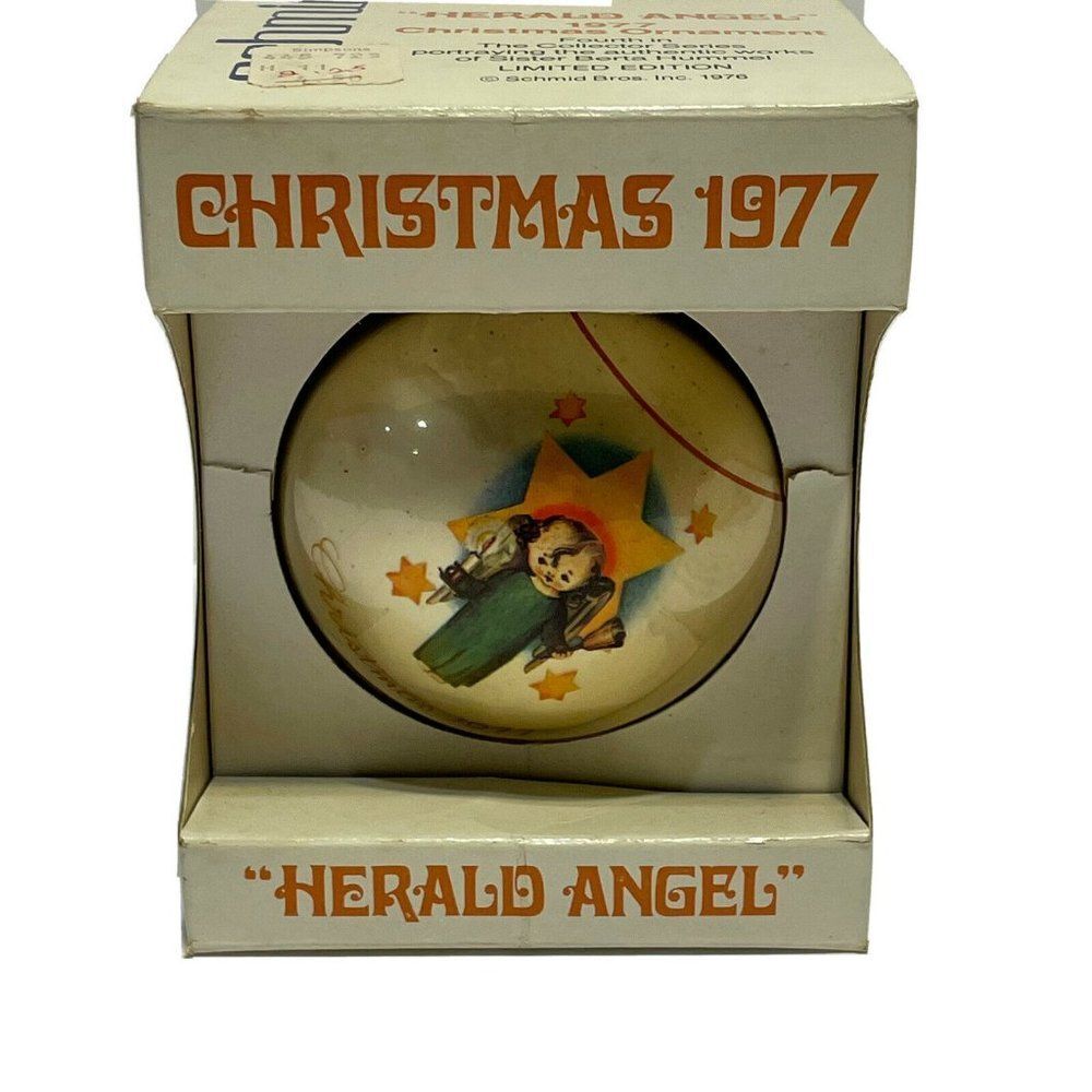 Vtg Christmas Ornament Ball Herald Angel 1977 Sister Berta Hummel Limited Box